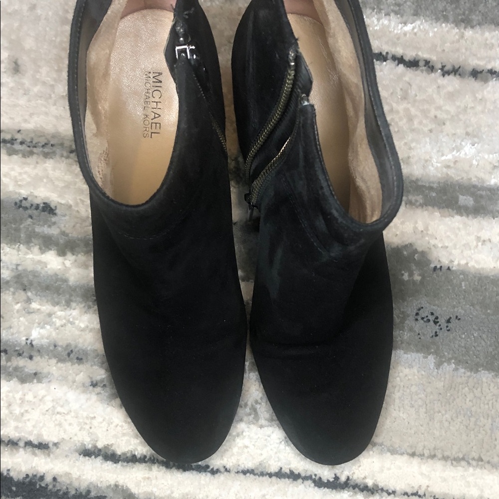 Michael Kors Elegant Black Booties with crystal block heels